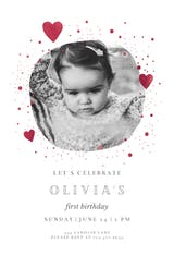 Hearts and Dots - Birthday Invitation